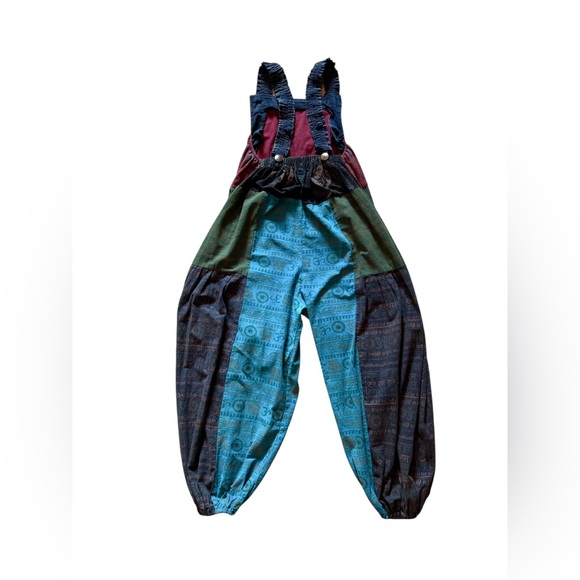 Kathmandu Imports Patchwork Harem Jumpsuit Overalls - Picture 4 of 16